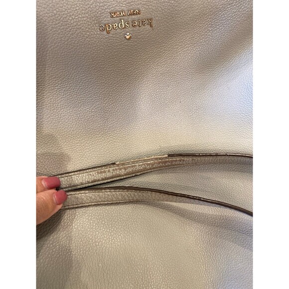 Kate Spade Bag Large Triple Compartment Gray Shoulder Purse Tote - Picture 7 of 12